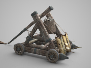 siege vehicle of ancient architecture Model 3D