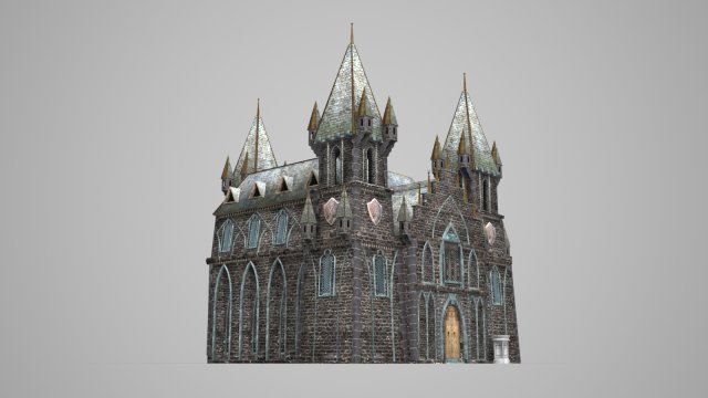 ancient architecture temple church hall 3D Модель .c4d .max .obj .3ds .fbx .stl .blend