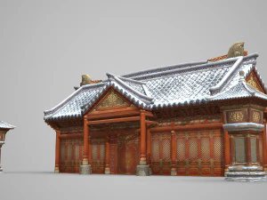 bangunan kuno rumah dan ruang belajar Model 3D