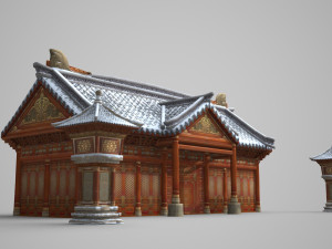 ancient buildings houses and study 3D Модель
