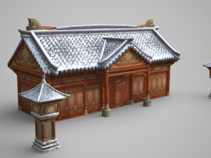 ancient buildings houses and study 3D Модель