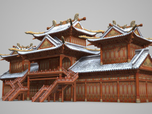 luxurious palace of ancient architecture 3D-Modell
