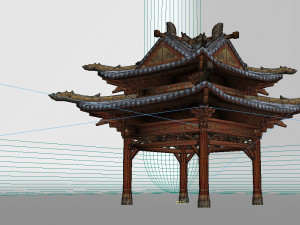 two storeys of ancient architecture pavilion Model 3D