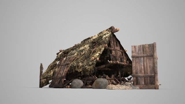 old buildings dilapidated houses and dwellings Model 3D .c4d .max .obj .3ds .fbx .stl .blend
