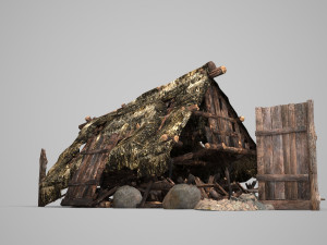 old buildings dilapidated houses and dwellings 3D Model