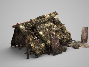 old buildings dilapidated houses and dwellings 3D Model