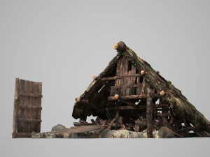 old buildings dilapidated houses and dwellings 3D Model