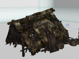 old buildings dilapidated houses and dwellings 3D Model
