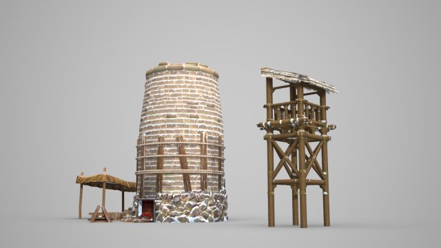 small iron workshop in ancient architecture Modello 3D .c4d .max .obj .3ds .fbx .stl .blend 
