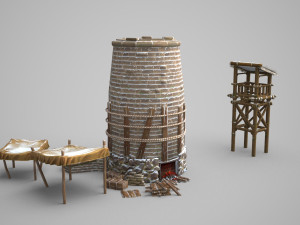small iron workshop in ancient architecture Modello 3D