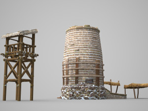 small iron workshop in ancient architecture Modello 3D