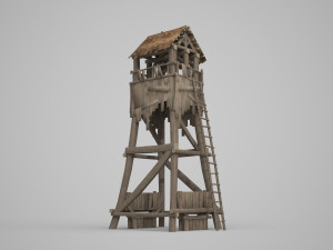 ancient building sentry tower and arrow tower 3D Model