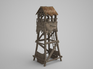 ancient building sentry tower and arrow tower 3D Model