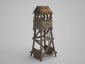 ancient building sentry tower and arrow tower 3D Model