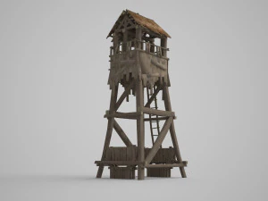 ancient building sentry tower and arrow tower 3D Model