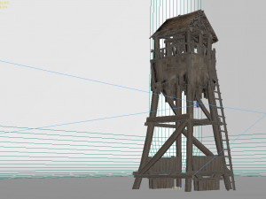 ancient building sentry tower and arrow tower 3D Model