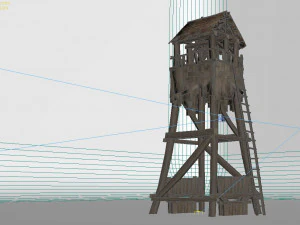ancient building sentry tower and arrow tower 3D Model