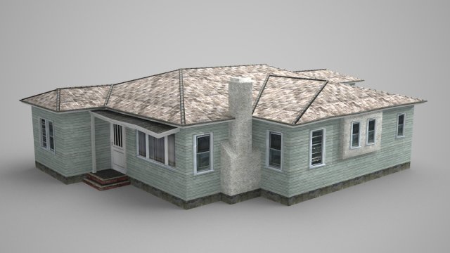 modern building connected bungalow dwelling Modelo 3D .c4d .max .obj .3ds .fbx .stl .blend 