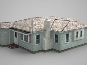 modern building connected bungalow dwelling 3D Model