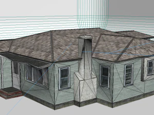 modern building connected bungalow dwelling 3D Model
