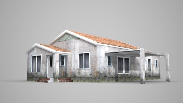 modern architecture cottage Model 3D .c4d .max .obj .3ds .fbx .stl .blend 