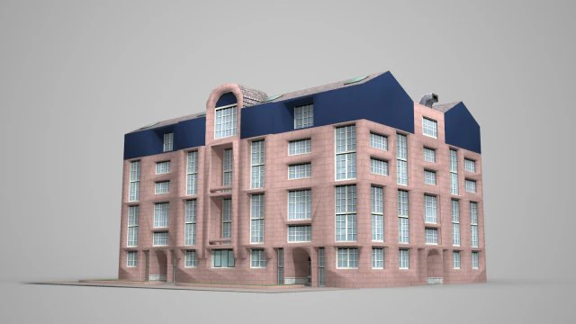 modern building 3D Model .c4d .max .obj .3ds .fbx .stl .blend 