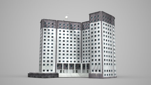 modern building high-rise hotel Model 3D .c4d .max .obj .3ds .fbx .stl .blend