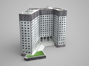 modern building high-rise hotel Model 3D