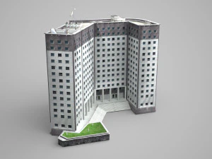 modern building high-rise hotel 3D Model