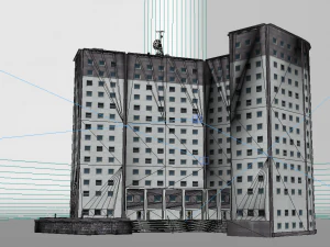 modern building high-rise hotel 3D Model