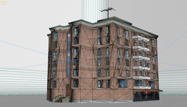 modern building residential building 3D Model .c4d .max .obj .3ds .fbx .stl .blend 