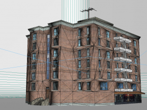 modern building residential building Model 3D