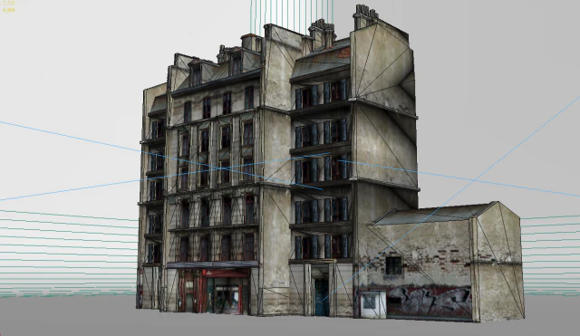 old building of modern architecture 3D Model .c4d .max .obj .3ds .fbx .stl .blend 