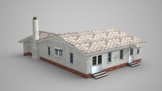 modern architecture cottage Model 3D .c4d .max .obj .3ds .fbx .stl .blend 