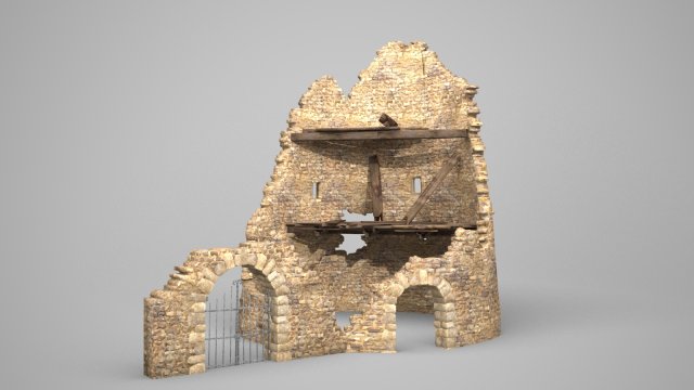 3-d model of dilapidated buildings 3D Модель .c4d .max .obj .3ds .fbx .stl .blend 