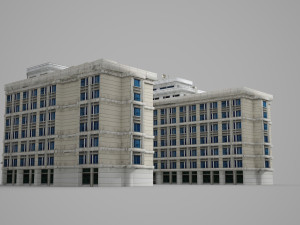 low-face building of modern architecture 3D 模型