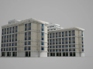 low-face building of modern architecture 3D Model