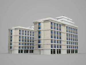 low-face building of modern architecture 3D Model