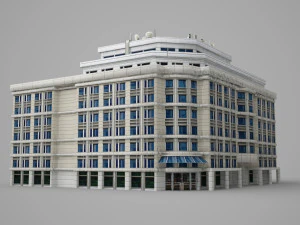 low-face building of modern architecture 3D Model