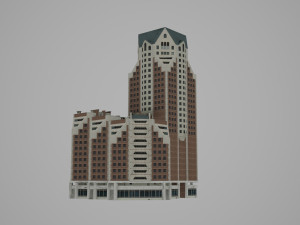 low-face building of modern architecture 3D Model