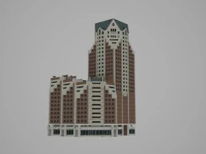 Flachbau moderner Architektur 3D Modell