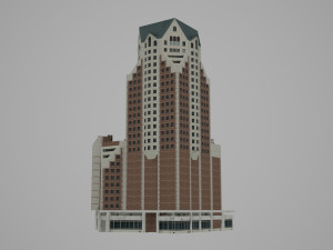low-face building of modern architecture Model 3D