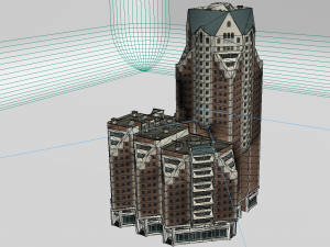 low-face building of modern architecture Model 3D