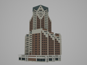 low-face building of modern architecture Model 3D