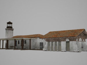 old-fashioned station in modern architecture Modello 3D