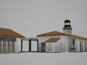 old-fashioned station in modern architecture Modello 3D