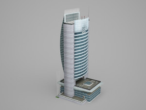 modern low-face science and technology building 3Dモデル