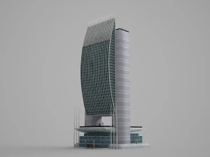 modern low-face science and technology building 3D Model