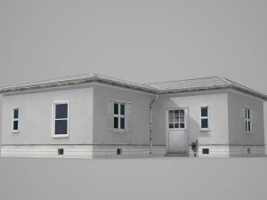 t-type white villa house in modern architecture 3D Model