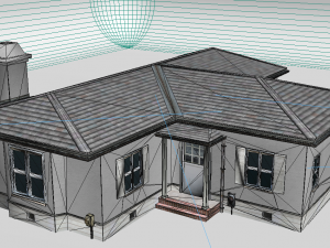 t-type white villa house in modern architecture 3D 模型